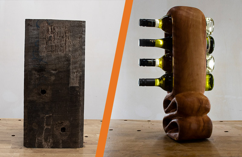 Old Railway Sleeper to Wine Rack