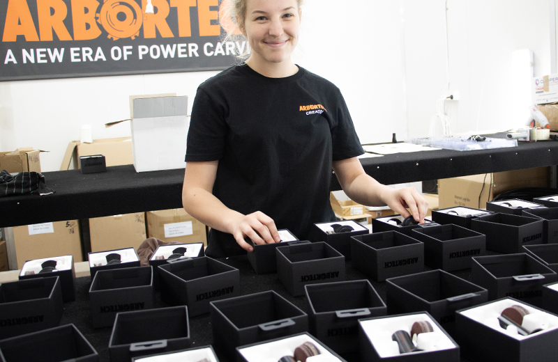 Sanja from our Production team ready to get packing!