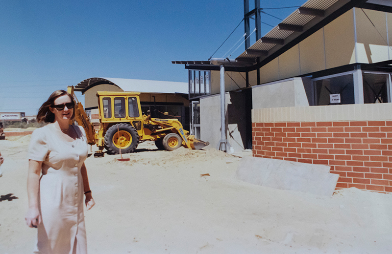 Kristine Inspects the Construction of the Arbortech Factory