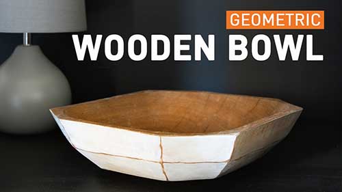 Geometric Wooden Bowl