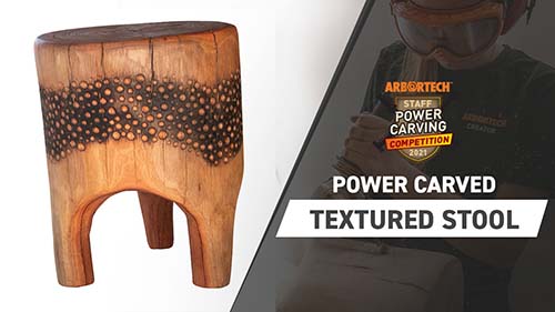 Textured Wooden Stool