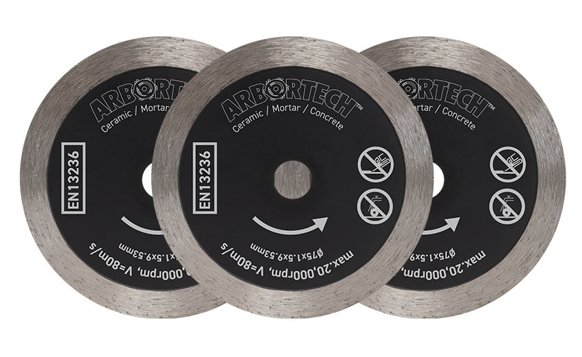 75 mm x 1.5 mm Diamond Disc (3 Pack) for MG1000 Mini Grinder