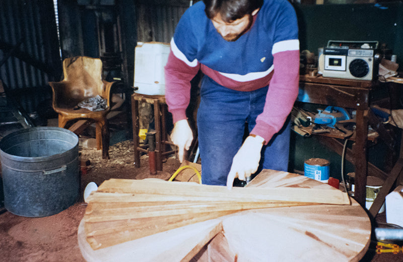 Kevin Inkster in his shed